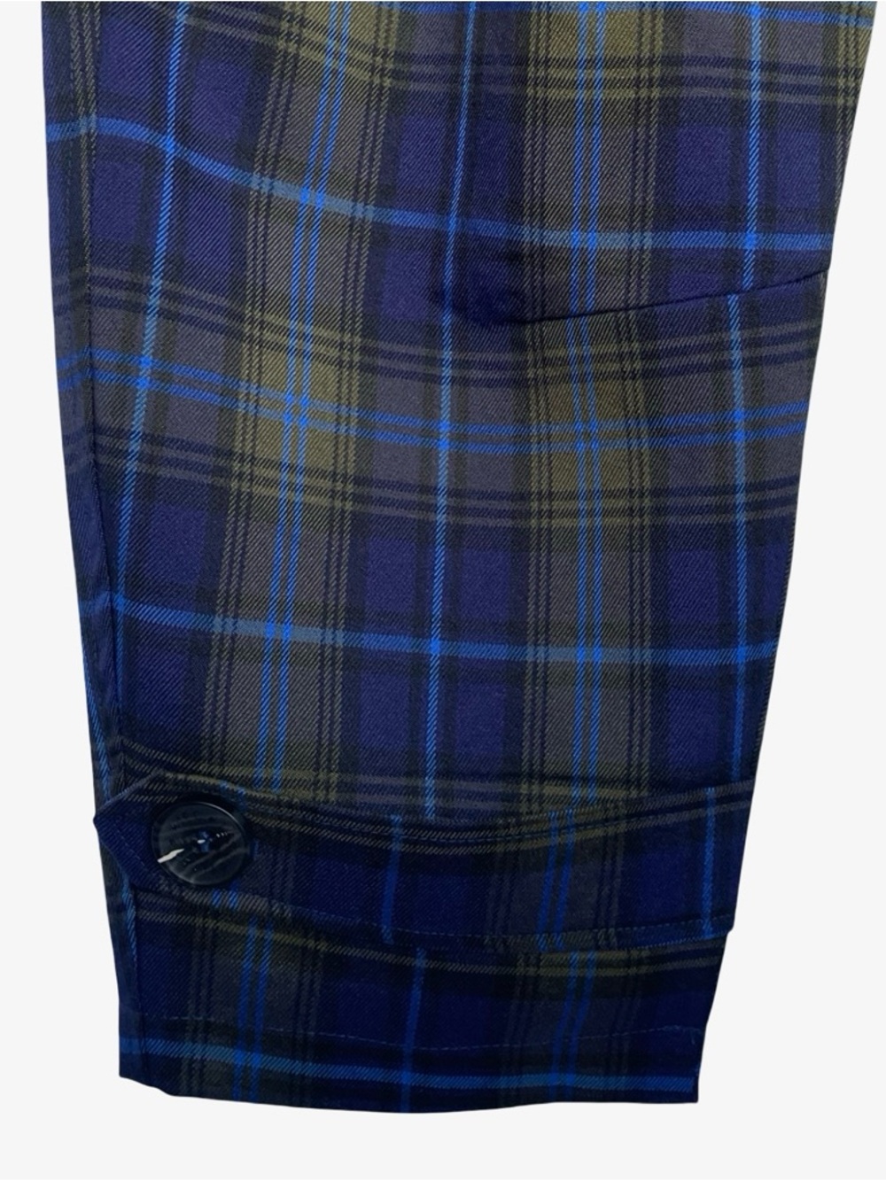 Avec Les Filles Double-Breasted Trench Coat Navy Plaid Large NWT - Picture 9 of 16